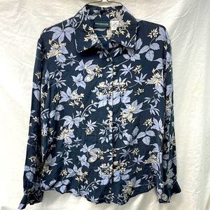 Vintage Bridgetown 100% silk blouse ladies sz M
